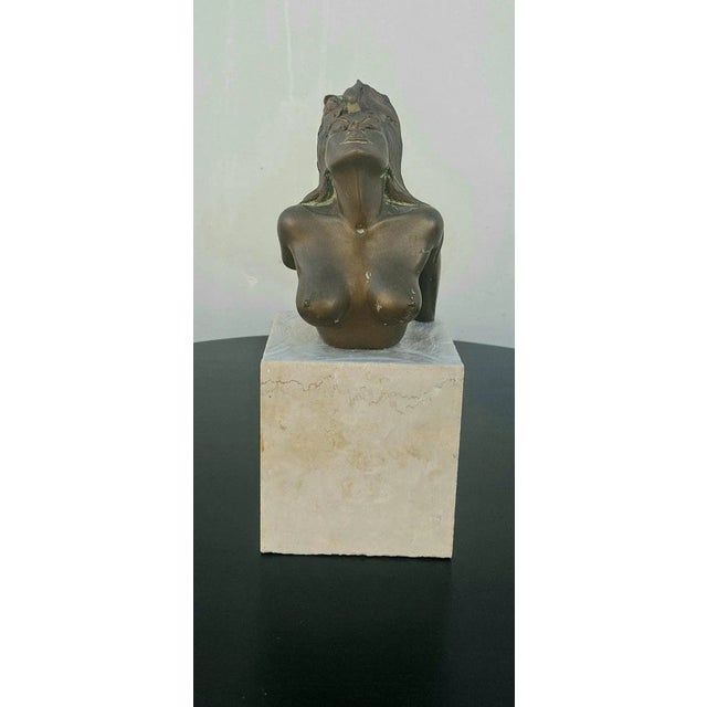 Mid-Century Modern 1960s Bronze Bust of the Women For Sale - Image 3 of 8