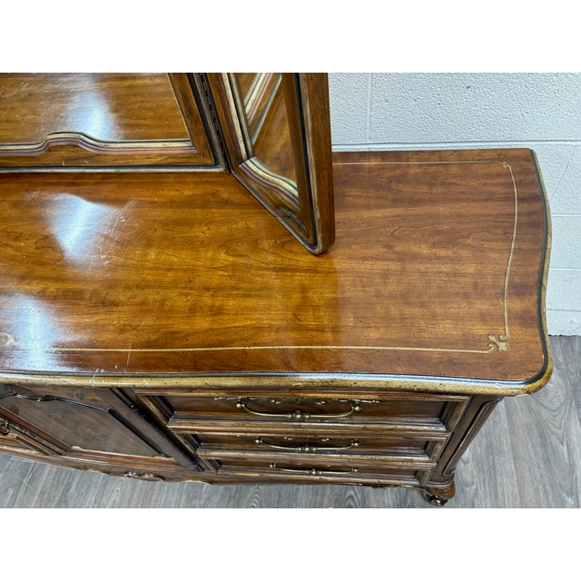 Vintage Drexel Heritage Brittany Collection French Provincial Louis XV Dresser For Sale - Image 9 of 17