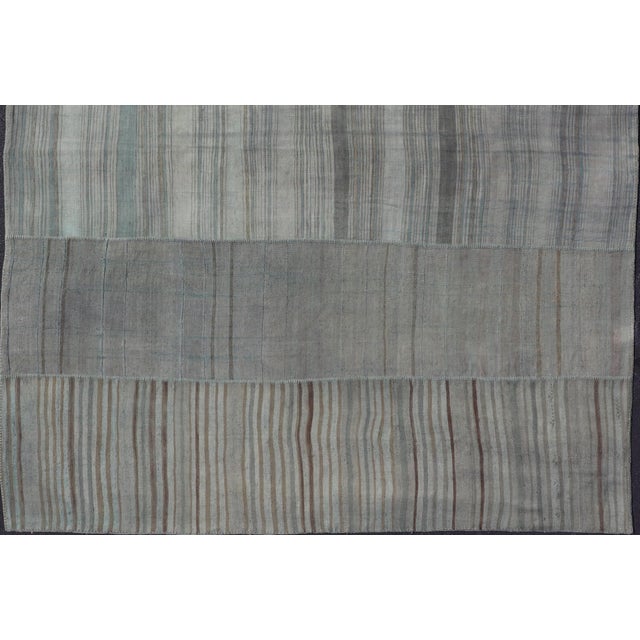 Vintage Turkish Kilim Rug With Subtle Earthy Tones and Striped Design 10'5 X 13'4 For Sale - Image 4 of 4