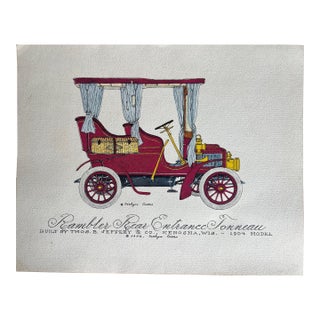 1950s Evelyn Cuero "Rambler Rear Entrance Tonneau" 1904 Automobile Print For Sale