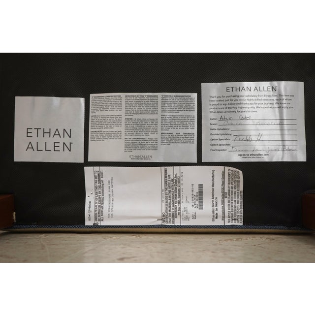 Pair Ethan Allen Modern Design Upholstered Ottomans For Sale - Image 13 of 13