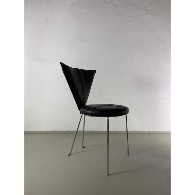Black Leatherette Metal Chairs from Lubke, 1990s, Set of 6 For Sale - Image 5 of 14