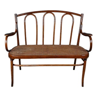 Bent Beechwood Bench from J&J Kohn, Early 20th Century For Sale
