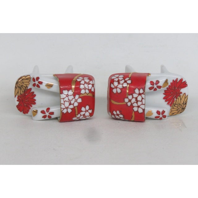 Mid 20th Century Ceramic Salt and Pepper Shakers Miniature Pokkuri Clog Sandals - a Pair For Sale In Miami - Image 6 of 8