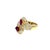 Modern 18k Yellow Gold 1.1Ctw Pear-Shaped Rubies & Diamonds Cocktail Ring, Size 7 For Sale - Image 3 of 6