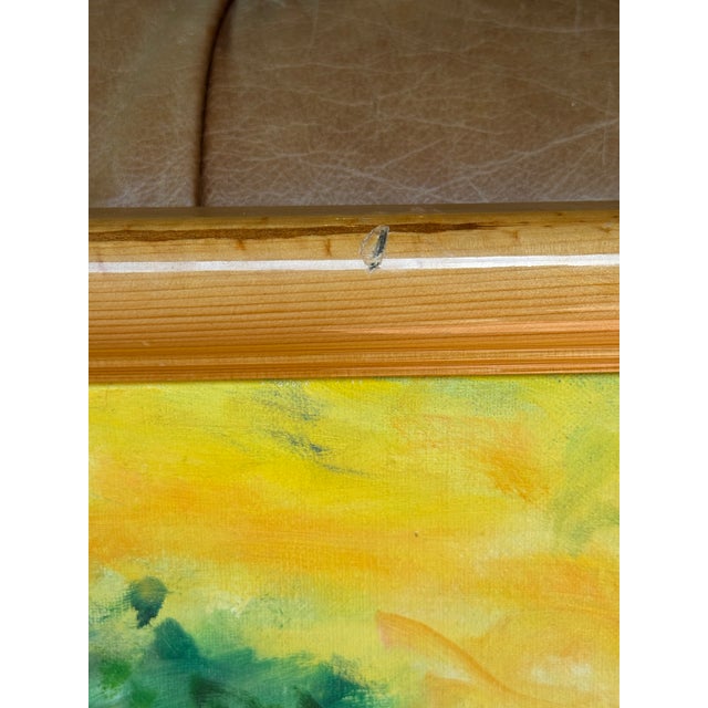 Vintage Van Gogh-Style Impressionist Landscape Oil on Canvas Painting For Sale - Image 11 of 17