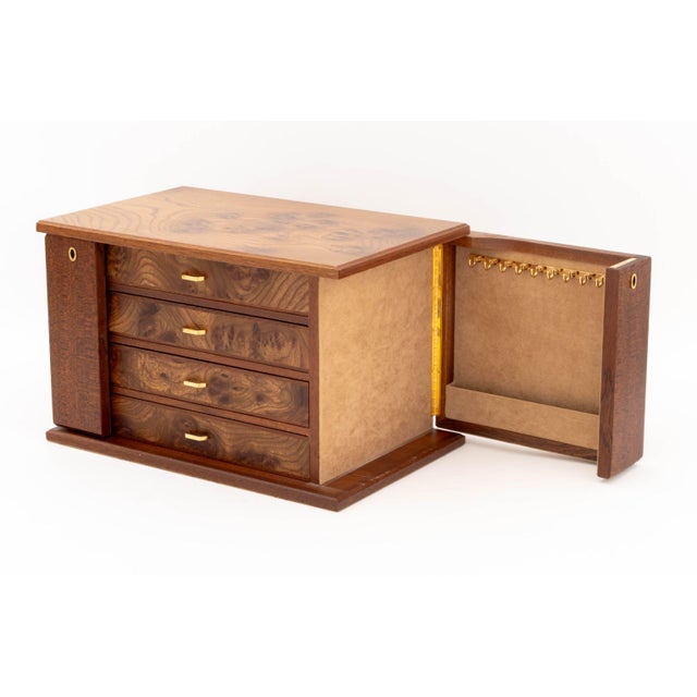 Agresti Burl Walnut Jewelry Box For Sale In New York - Image 6 of 10