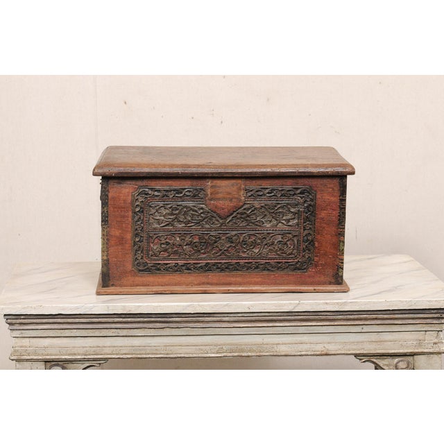 Early 20th C. Teak Box W/ Intricate Carvings For Sale - Image 12 of 12