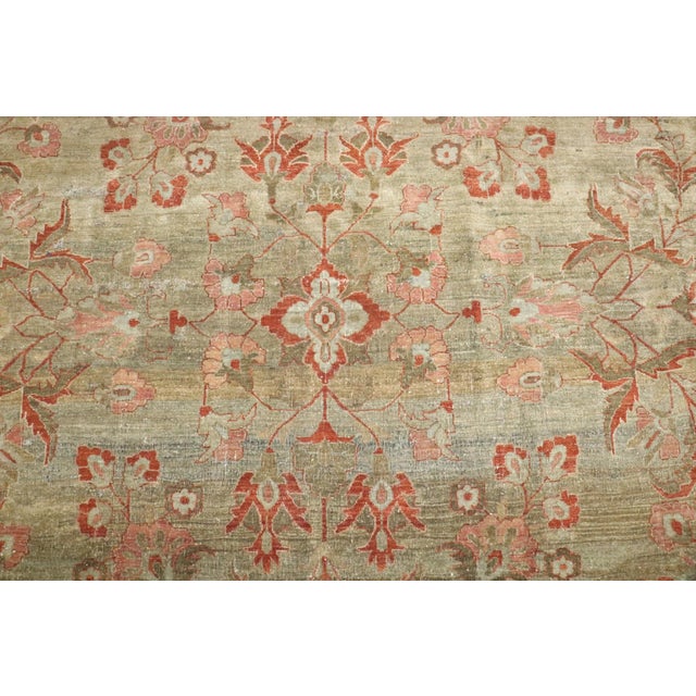 Persian Sarouk Antique Rug rug no.j4052 For Sale - Image 11 of 12