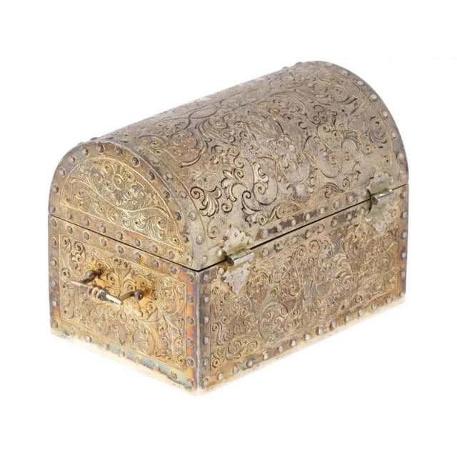 Late 19th Century Antique Portuguese Sterling Silver Box With Stand For Sale In New York - Image 6 of 7