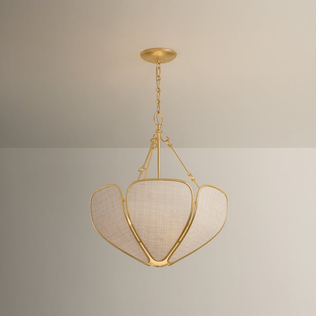 Contemporary Hudson Valley Lighting Bayville 20 in. 3 Light Pendant in Vintage Gold Leaf Finish For Sale - Image 3 of 4