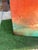 Orange and Turquoise Abstract Style Painting on Canvas For Sale - Image 4 of 10