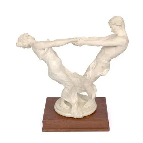 Porcelain Figure of Dancing Couple For Sale - Image 6 of 6