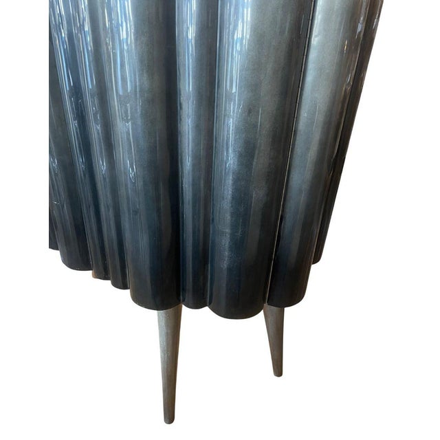 1980s Sculptural Parchment Bar Cabinet With Radiant Ombre Finish. u.s.a. 1980's. For Sale - Image 5 of 8
