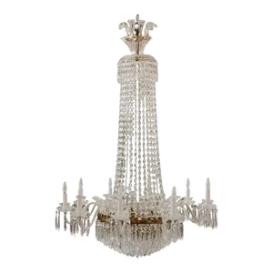A Impressive Custom Waterford Crystal Chandelier, 65 Inches Long 1960's