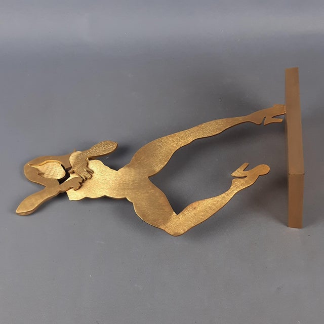 Modernist Dancing Woman in Brass by Giubak, 1970 For Sale - Image 11 of 17