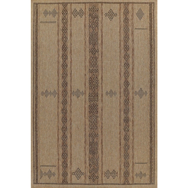 Beige Momeni Contemporary Indoor/Outdoor Hampton Village Rug in Natural, 5'3" x 7' For Sale - Image 8 of 8