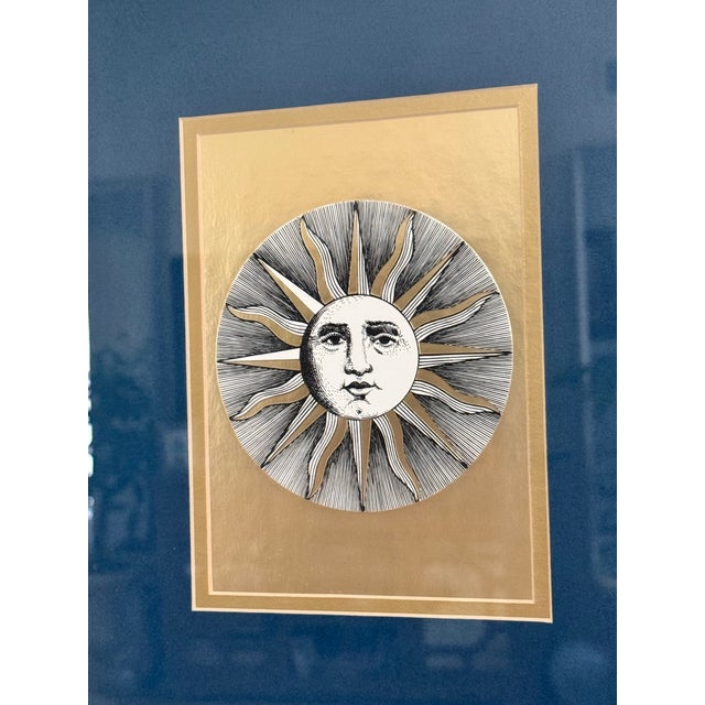 1990s Vintage Piero Fornasetti "Soli" Sun Face Framed Print - Sole VI For Sale - Image 5 of 8