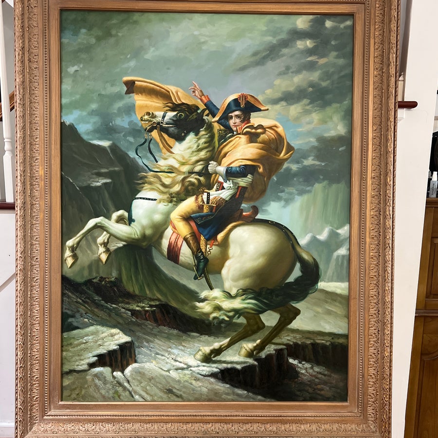 Oil on Canvas Hand Painted Signed Framed Reproduction of a Jacques