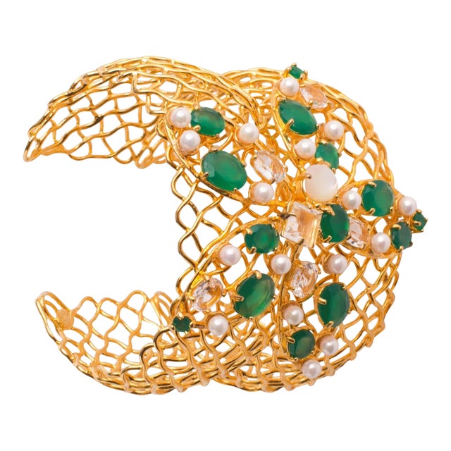 Gianna Cuff in Green & Gold For Sale