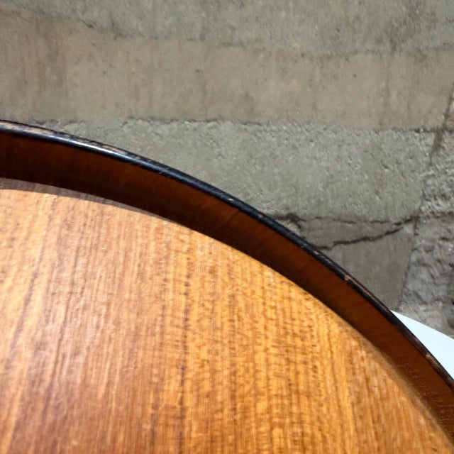 1960s Mid-Century Round Teak Wood Serving Tray Japan Scandinavian Design For Sale - Image 5 of 11