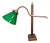 Conical Desk Lamp in Bronze and Green Opaline Glass, 1920s For Sale