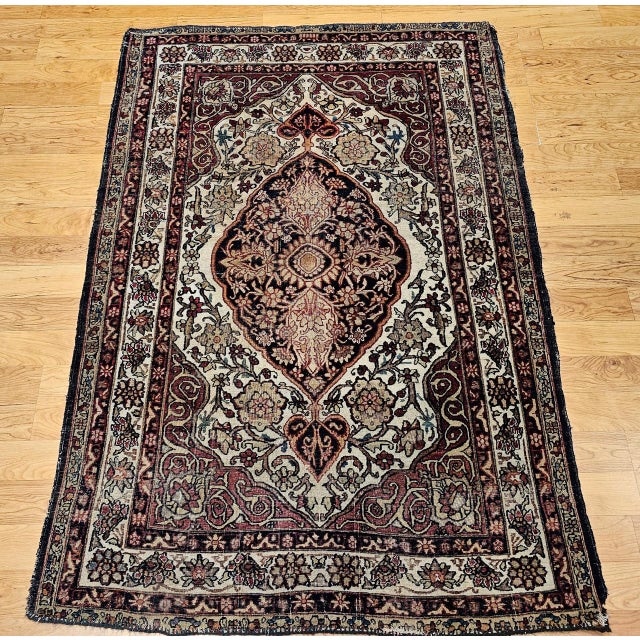 "Gorgeously designed with a wonderful color palette Persian Kerman Lavar area rug in a large format floral pattern from...