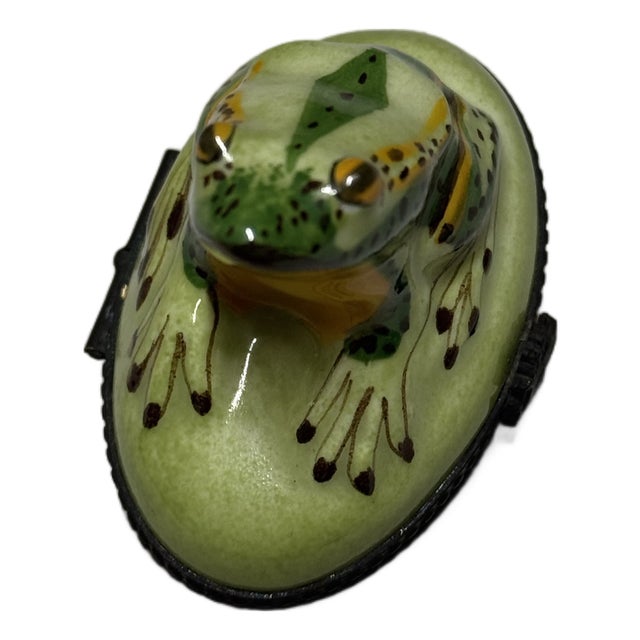 Antique Porcelain Frog Limoges Box For Sale