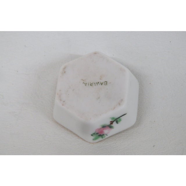 Mid 20th Century Mid 20th Century Bavaria Porcelain Spice Salt Pepper Hexagon Cellar White With Gold Trim For Sale - Image 5 of 8