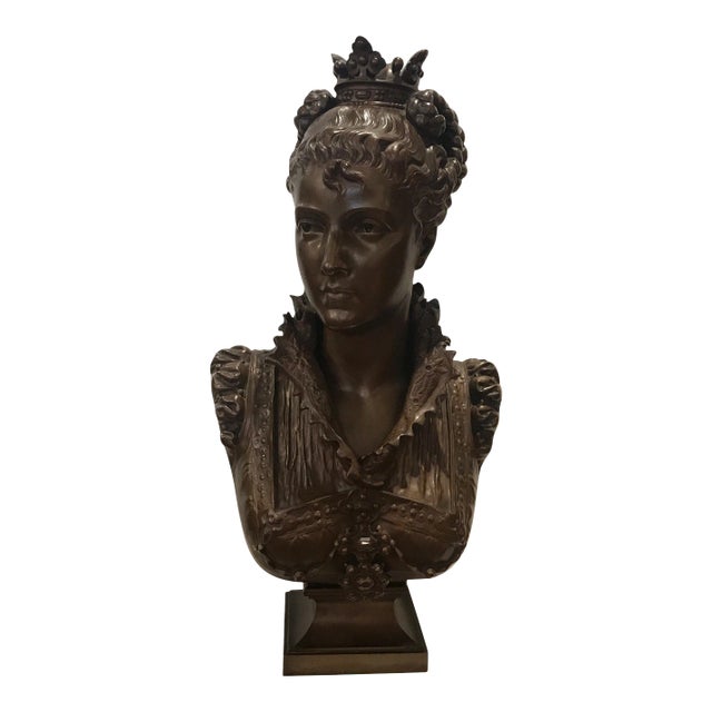 Late 19th Century "Raphaella" Bronze Bust by Vincent-Desire Faure de Brousse For Sale