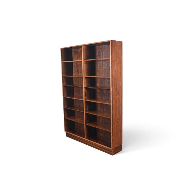 Brown Mid 20th Century Carlo Jensen Double Rosewood Bookcase by Hundevad + Co #1 For Sale - Image 8 of 9