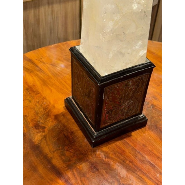 Large 19th C. French Rock Crystal and Boulle Obelisk For Sale - Image 4 of 6