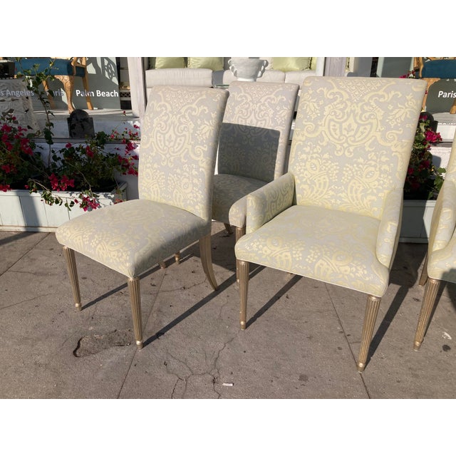 Silver Fortuny Dining Chairs With Silver Leaf Finish - Set of 6 For Sale - Image 8 of 13