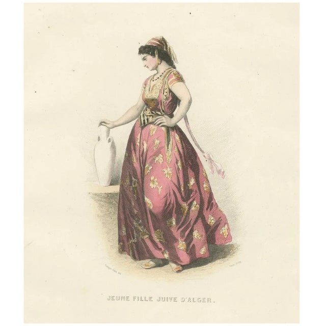 Compte-Calix, Jewish Girl, Algiers, Algeria, 1853, Lithograph For Sale