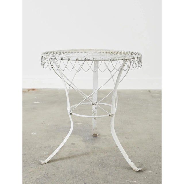 Pair of French Art Nouveau Style Iron Wire Garden Tables For Sale In Sacramento - Image 6 of 13