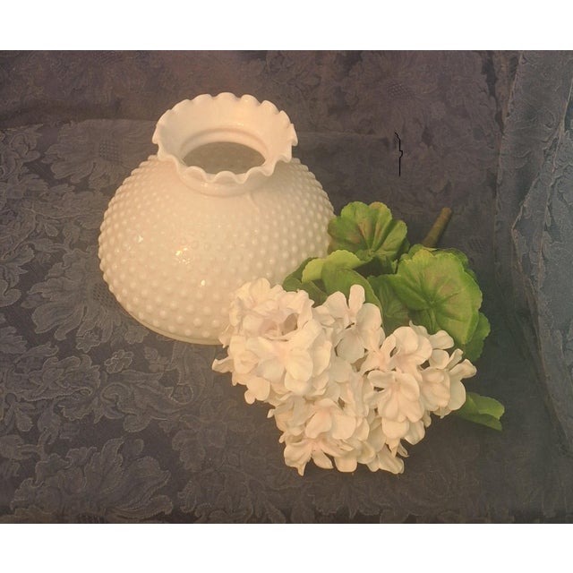 Mid 20th Century White Hobnail Milk Glass Hurricane Globe (10" Fitter) For Sale - Image 4 of 8