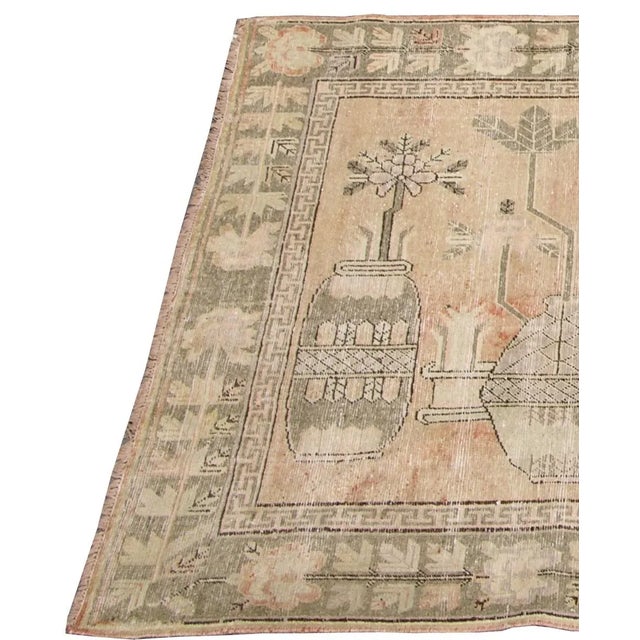 Early-19th Century Antique Decorative Khotan Samarkand Rug 8'10'' X 5'3'' For Sale - Image 4 of 6