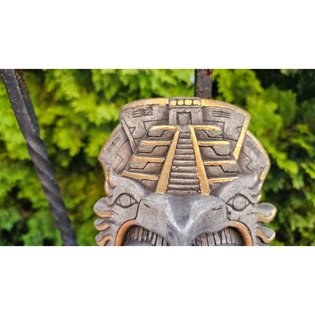 Vintage Pre-Columbian Style Ceramic Wall Mask, 1950s For Sale - Image 6 of 7