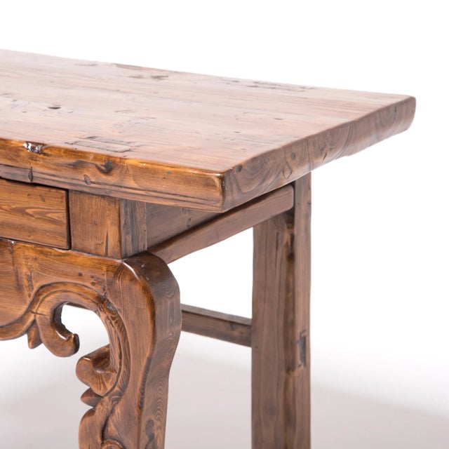 Petite Chinese Two-Drawer Carved Altar, C. 1850 For Sale In Chicago - Image 6 of 9