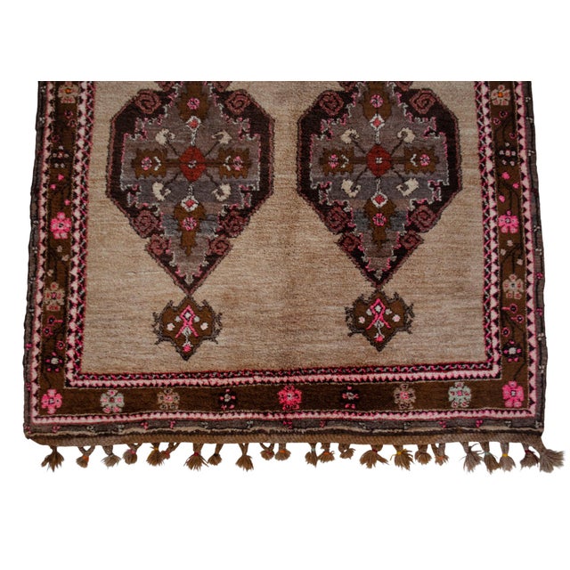 Authentic Vintage Turkish Rug: Camel Wool Large Runner With Natural Dyes For Sale - Image 9 of 12