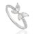 Contemporary Four Stone Marquise Cut Moissanite Butterfly Cocktail Ring in 925 Silver Size 6 For Sale - Image 3 of 15