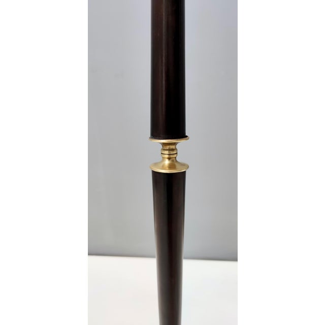 Vintage Italian Wood and Brass Floor Lamp, 1950s For Sale - Image 12 of 14