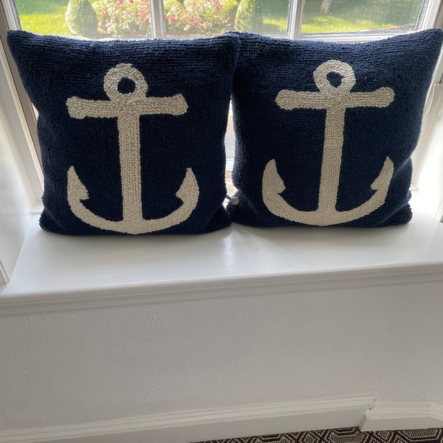 Nautical Anchor Decorative Throw Pillows a Pair Chairish