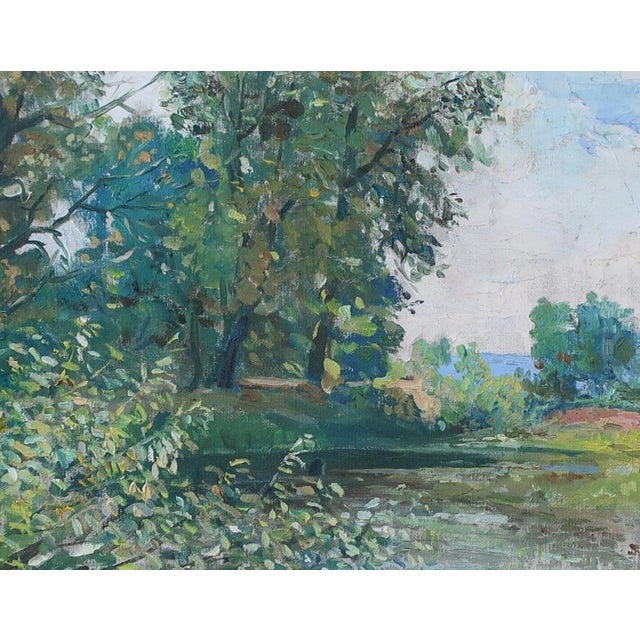 Impressionism Spring Landscape Oil Painting, 1963 For Sale - Image 6 of 6