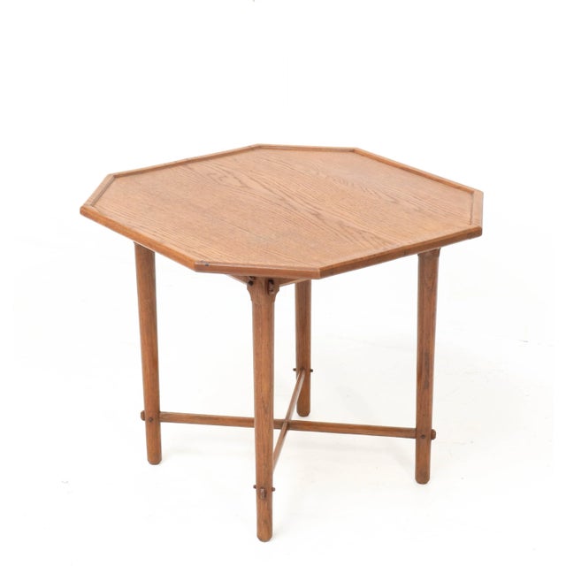 Stunning and rare Arts & Crafts coffee table. Design by A.J. Kropholler. Striking Dutch design from the 1900s. Solid oak....