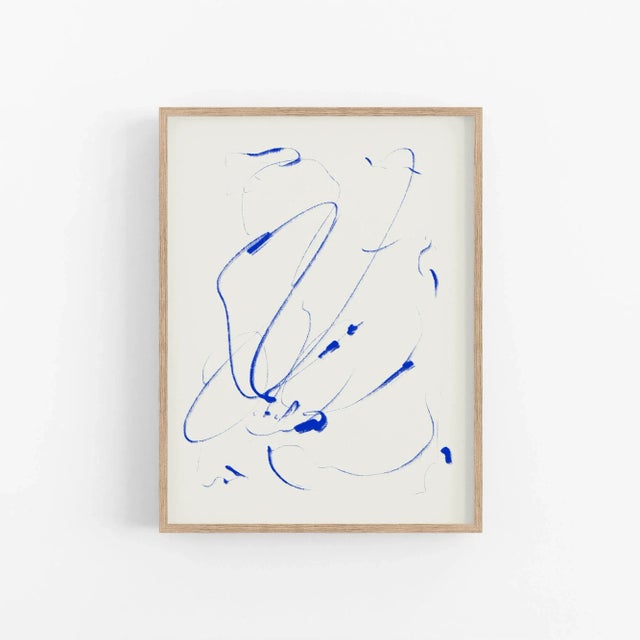 Wood Framed Contemporary Abstract Lines Giclee Print For Sale - Image 7 of 7