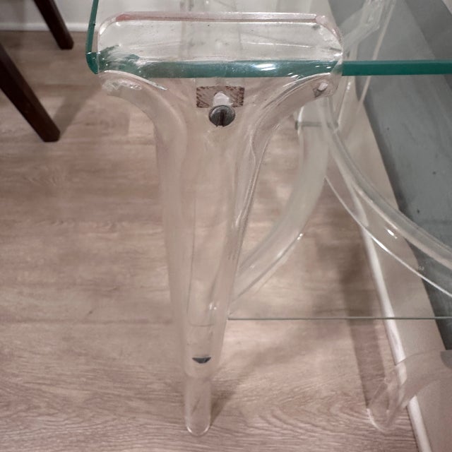 Mid 20th Century Pair of Glass and Acrylic Side Tables For Sale - Image 10 of 12