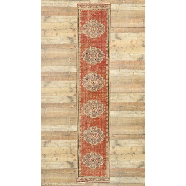 Mid 20th Century Vintage Turkish Sivas Runner - 02'01 x 11'00 For Sale - Image 9 of 11