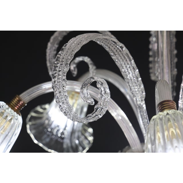 Amazing Art Decò Murano Glass Chandelier 5 Light, 1950 For Sale - Image 14 of 18