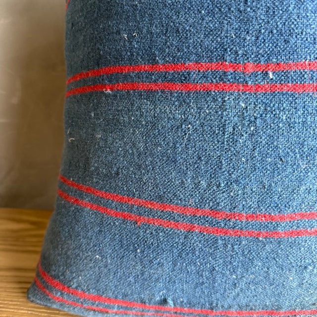 Textile Vintage Rug Pillow Cover With Stripes For Sale - Image 7 of 8